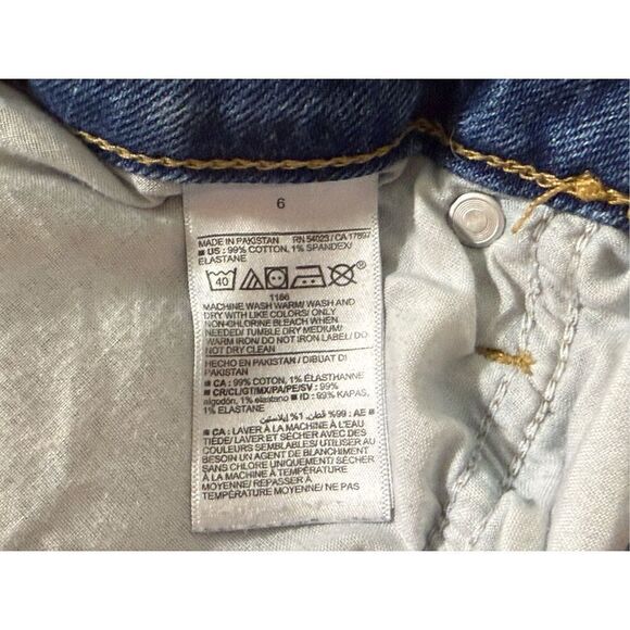 Old Navy High Rise Secret Pockets Denim Mini Skirt Ragged Hem Size 6 - Picture 7 of 8